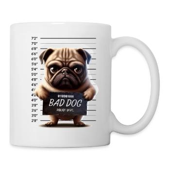 Bad PUG Dog at Police Dept. Böses Möpschen - Mug - white - Right