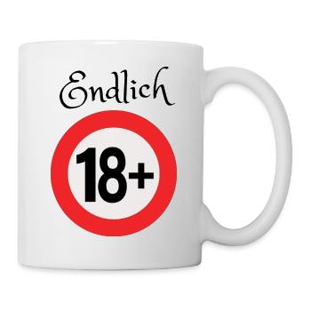 Endlich 18 - Tasse - Weiß - Rechts
