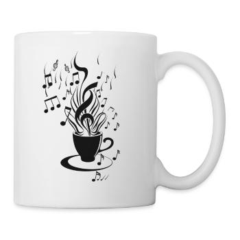 Le café rencontre la musique - un design astucieux - Mug blanc - blanc - Droite