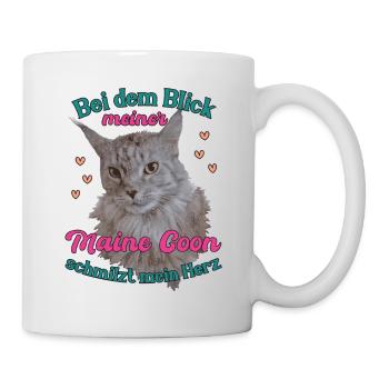 Blick meiner maine coon schmilzt mein Herz - Tasse - Weiß - Rechts