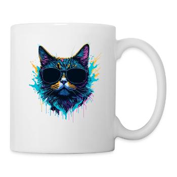 Cat Colorful Abstrait Design - Mug blanc - blanc - Droite