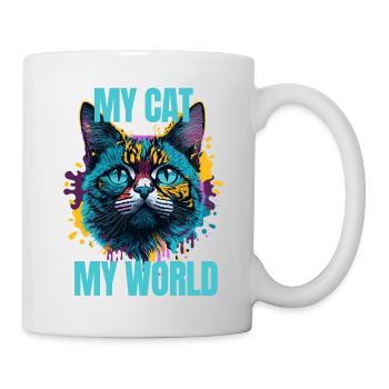 Mon chat, mon monde - Cat Design - Mug blanc - blanc - Droite