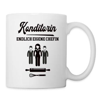 Konditorin Endlich Chefin Konditorei Selbstständig - Tasse - Weiß - Rechts