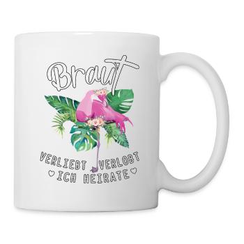 Braut Flamingo verliebt verlobt ich heirate jga - Tasse - Weiß - Rechts