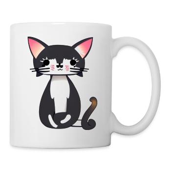 japan kawaii kunst katze - Tasse - Weiß - Rechts