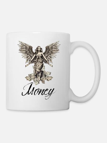 Angel with wings made of banknotes "Money" - Mug - white