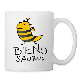 Lustige Dino Biene - Tasse - Weiß - Rechts