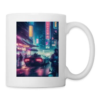 Retro-Träumerei: Oldtimer im Regen - Tasse - Weiß - Rechts