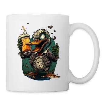 cool duck with beer - Mug - white - Right