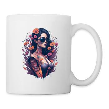 Tattoo - Girl, Flower - Mug - white - Right