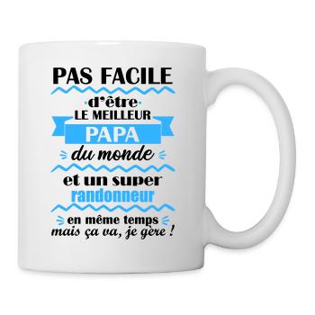 Meilleur papa randonneur, cadeau fête des pères - Mug blanc - blanc - Droite
