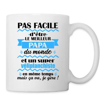 Meilleur papa véliplanchiste,cadeau fête des pères - Mug blanc - blanc - Droite