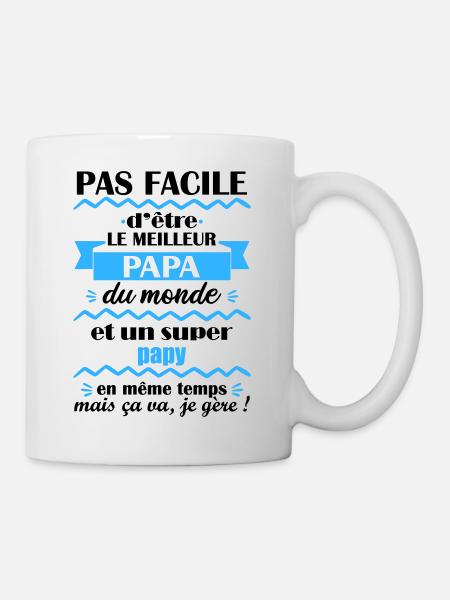 meilleur papa papy, cadeau fête des pères - Mug blanc - blanc