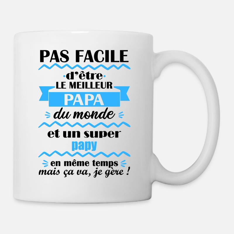 meilleur papa papy, cadeau fête des pères - Mug blanc - blanc