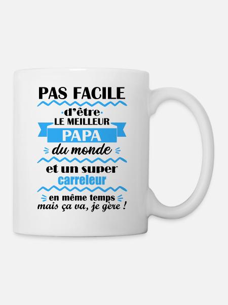 Meilleur papa carreleur, cadeau fête des pères - Mug blanc - blanc