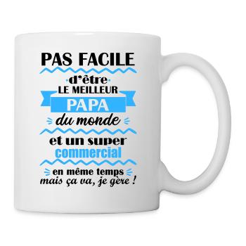 Meilleur papa commercial, cadeau fête des pères - Mug blanc - blanc - Droite