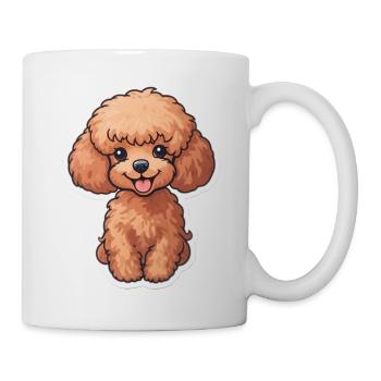 Süßer Baby Pudel Hund Sticker - Tasse - Weiß - Rechts