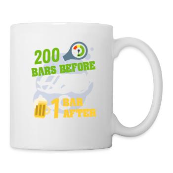 200 bar vorher 1 bar nach; Das ist Tauchen - Tasse - Weiß - Rechts