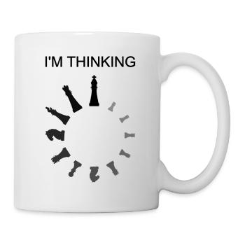 Je pense, pièces d’échecs - Mug blanc - blanc - Droite