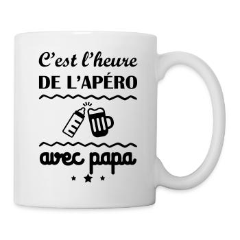 C'est l'heure, papa, cadeau de naissance - Mug blanc - blanc - Droite