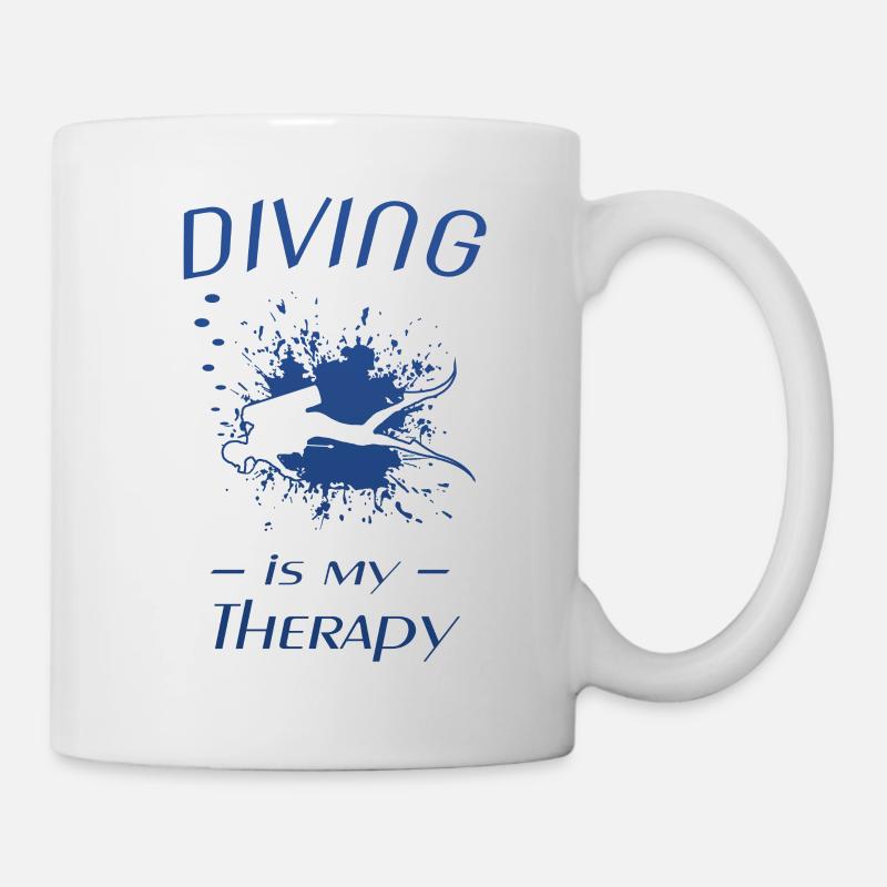 Diving, Tauchen, Taucher, Scuba Diver - Tasse - Weiß