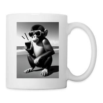 Cool beach monkey - Tasse - Weiß - Rechts