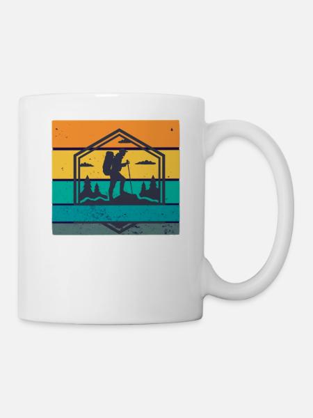 Wandern retro - Tasse - Weiß