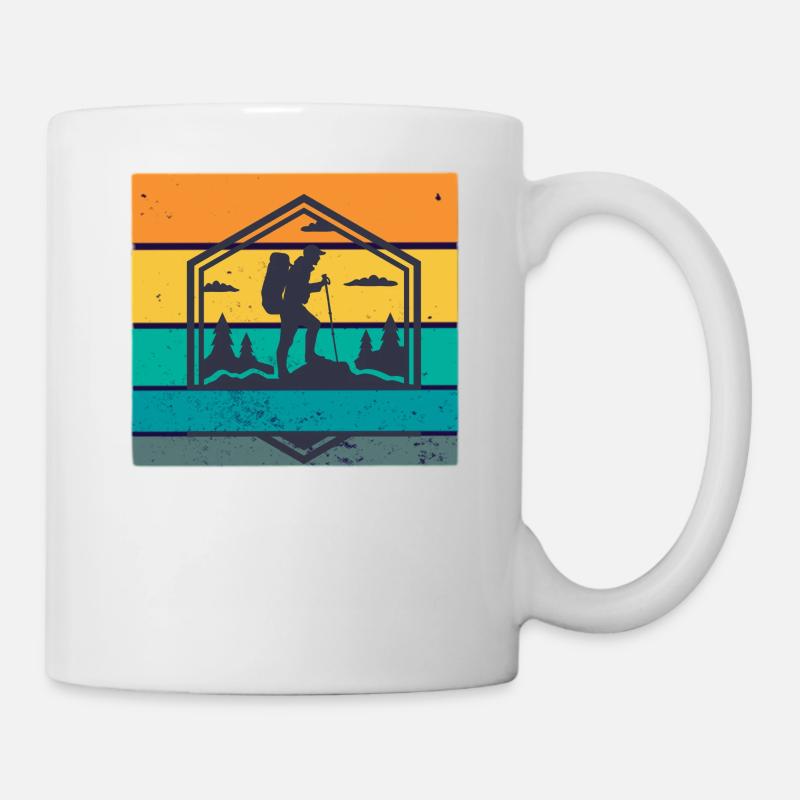 Wandern retro - Tasse - Weiß