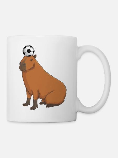 Capybara Fußball - Tasse - Weiß