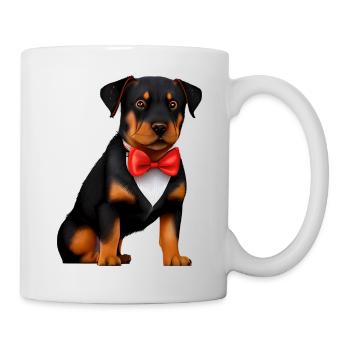 Rottweiler avec nœud papillon chien costume chiot - Mug blanc - blanc - Droite