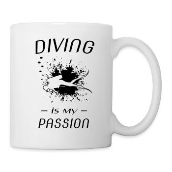 diving is my passion - Tasse - Weiß - Rechts