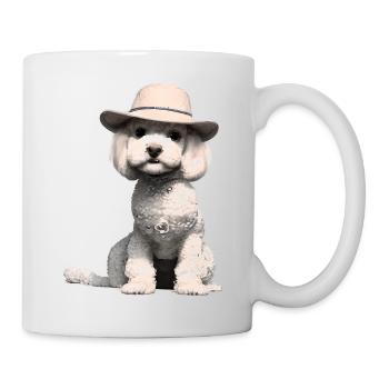 chiot caniche chien propriétaire caniche chiot chien amour - Mug blanc - blanc - Droite