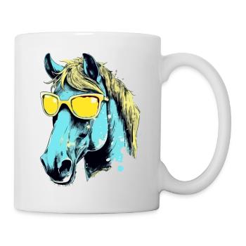 Toto le cheval à lunettes - Mug blanc - blanc - Droite