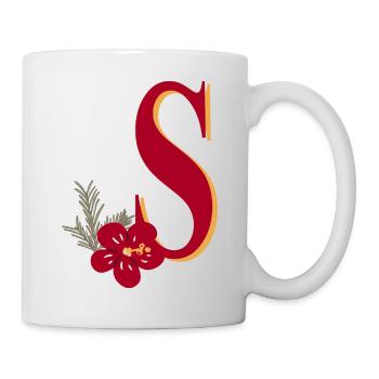 Letter S with flower - Mug - white - Right