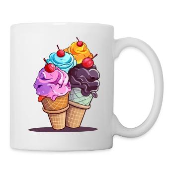 Les cornets de glace - Mug blanc - blanc - Droite