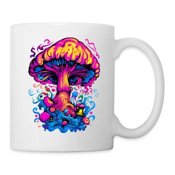 Champignon psychédélique - Mug blanc - blanc - Droite