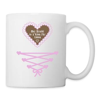 Mei Dirndl is z'kloa für zwoa - Bayern - Tasse - Weiß - Rechts