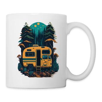 Camping, Van, Caravane, Voyage - Mug blanc - blanc - Droite