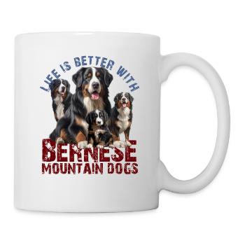 Berner Sennenhund - Tasse - Weiß - Rechts