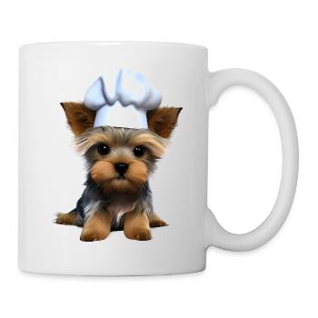 Dog Cooking Yorkshire Terrier Restaurateur Puppy - Mug - white - Right
