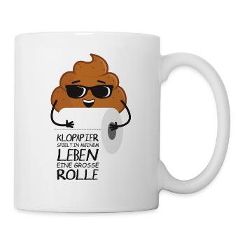 Lustiger Spruch Witz Flachwitz Klopapier WC - Tasse - Weiß - Rechts