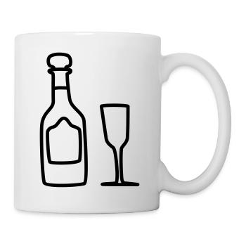 sekt mit glas 1 - Tasse - Weiß - Rechts