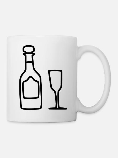 sekt mit glas 1 - Tasse - Weiß