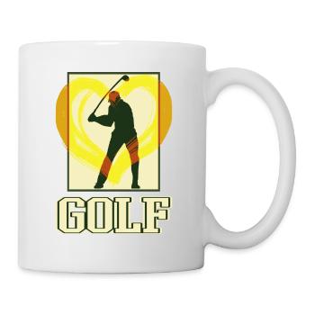Golf Golfen Golfspieler Sport Hobby Vintage Herz - Tasse - Weiß - Rechts