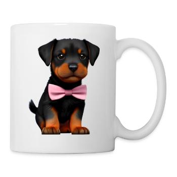 Chiot chien Rottweiler avec nœud papillon chien costume chiens - Mug blanc - blanc - Droite