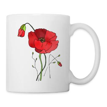 Blumen - Tasse - Weiß - Rechts
