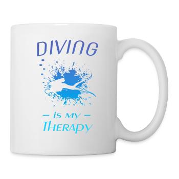 diving is my therapy, cooles taucherdesign - Tasse - Weiß - Rechts
