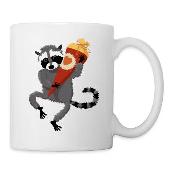 Raccoon school cone - Mug - white - Right