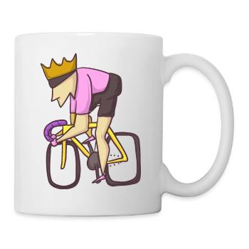 road bike king cyclist - Mug - white - Right