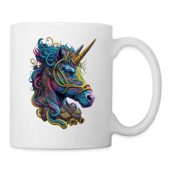 Einhorn Unicorn Fabelwesen Einhörner Farbenfroh - Tasse - Weiß - Rechts